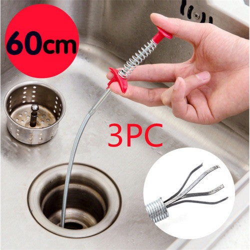 Desbloqueador de tuberías de pellizco manual , herramienta de dragado de tuberías de resorte para dragado de alcantarillado y paso de cocina