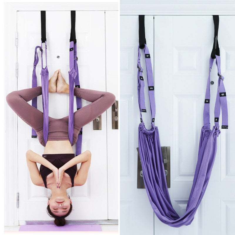 Cinturón de yoga para estiramiento de cadera y fitness con cuerda invertida, cinturón elástico dividido para cintura baja.