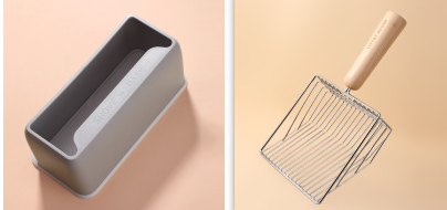 Filtro de Metal para limpiar arenero de gatos, juego para pala para limpiar, herramienta de limpieza de excrementos, mango de madera grande, suministros para mascotas