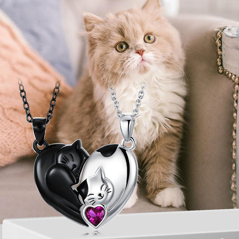 collar de corazón, unión de amor dos dos partes que se unen, para parejas y/o mascotas