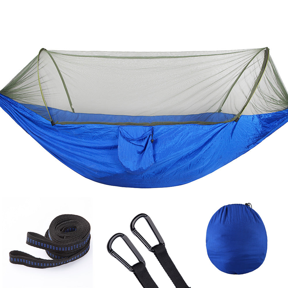 Hamaca de apertura rápida y fácil, totalmente automática con mosquitera para usar al aire libre, excelente calidad