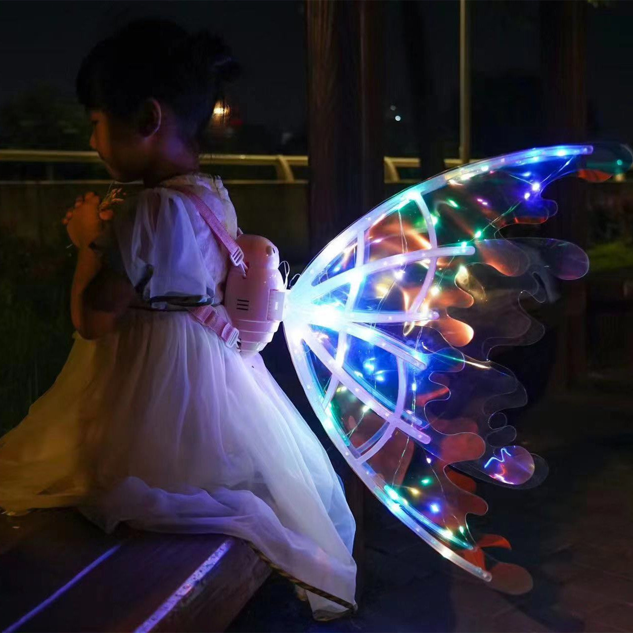 Alas de mariposa con luces brillantes, alas de hadas móviles para lucir como una bella princesa
