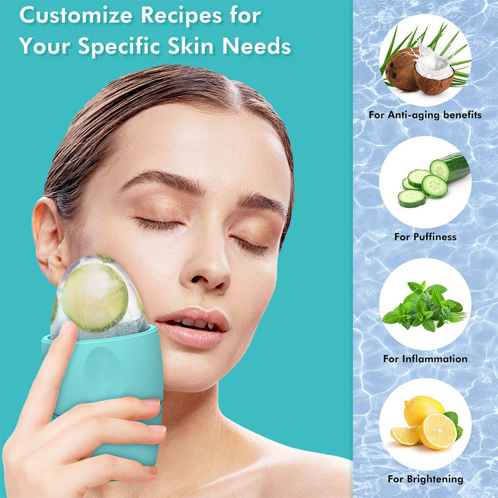 Rodillo Facial de Hielo en Silicona – Contornea, Reduce Poros y Ojeras