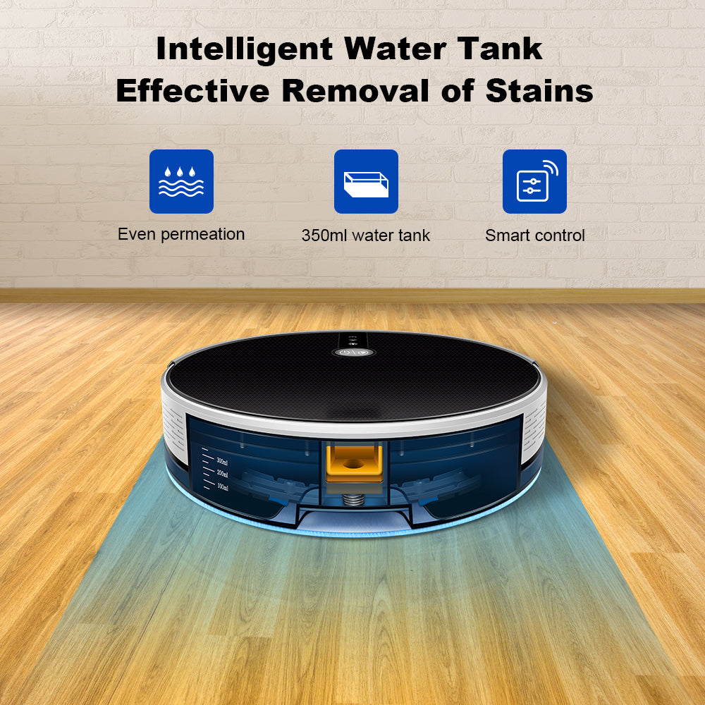 INGVY Robot aspirador para barrido y limpieza; robot aspirador por mapa, memoria, partición inteligente, aplicación WiFi, tanque de agua eléctrico, simula trapo húmeda