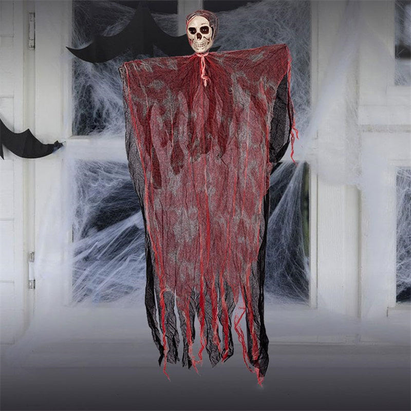 Colgante de fantasma para Halloween, colgantes de calavera de terror con sangre teñida para fiesta de Halloween, Patio, césped, ventana, decoración de la casa