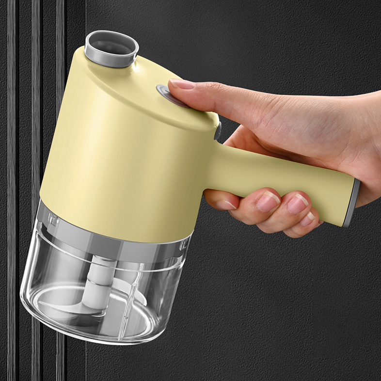 Mini picadora de alimentos, para hacer carne molida, rebanadora portátil de mano, prensa de ajo eléctrica inalámbrica, rebanadora auto limpiante para verduras, carnes y más.