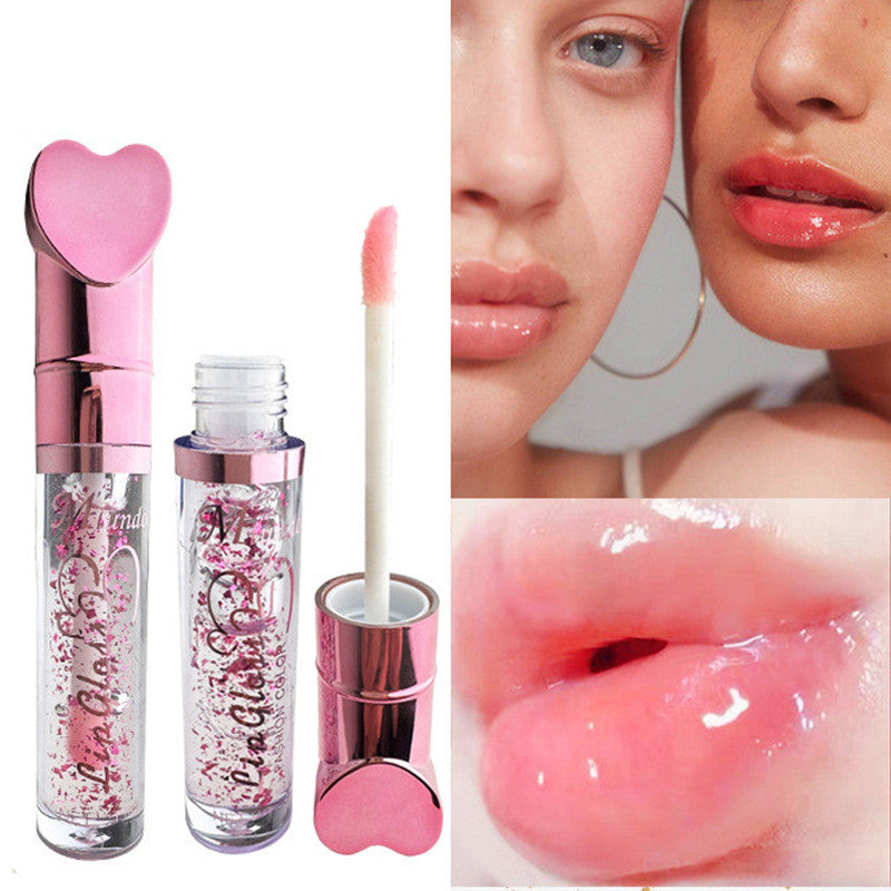 Labios labiales Color en forma de corazón que cambia y brillo, No mancha, Loción labial Hidratante