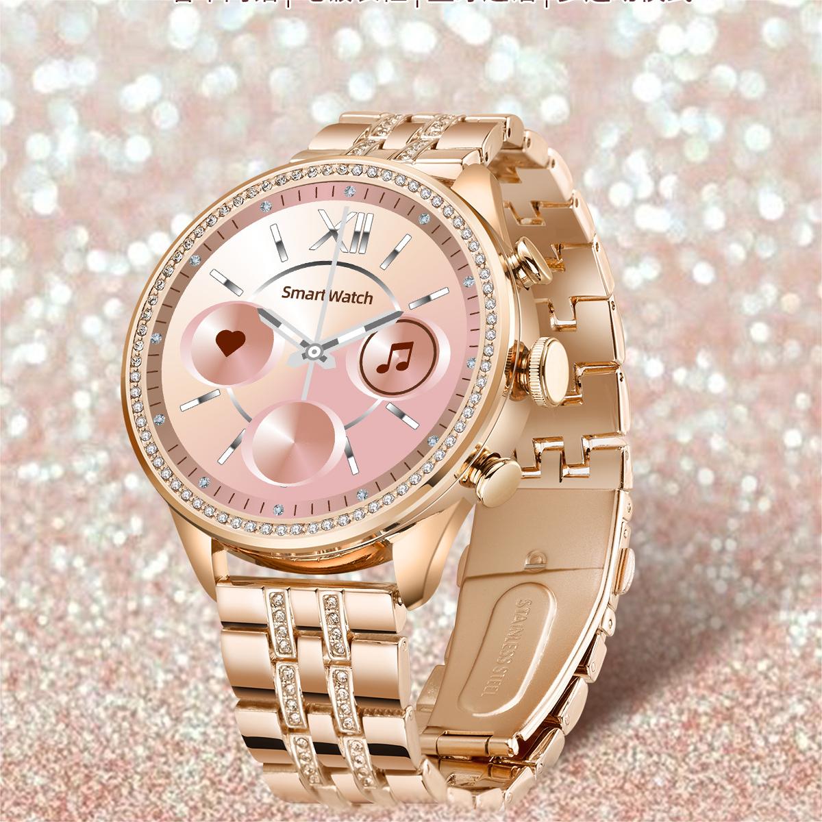 Reloj inteligente de moda para mujer , Bluetooth, llamadas, táctil, monitor de sueño