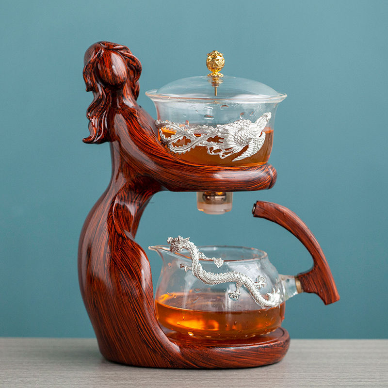 Juego de té, tetera de Kungfu, soporte de vidrio resistente al calor, Base, infusores de té oriental