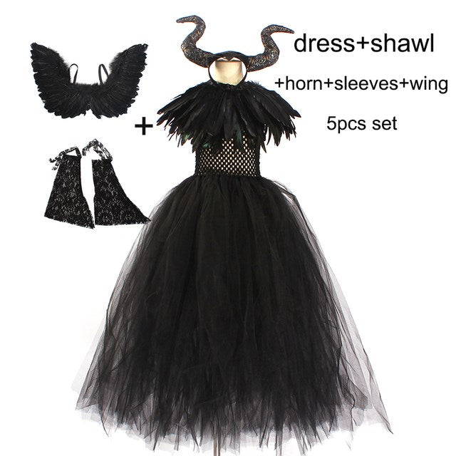 Vestido de bruja para disfraz de Halloween para niña