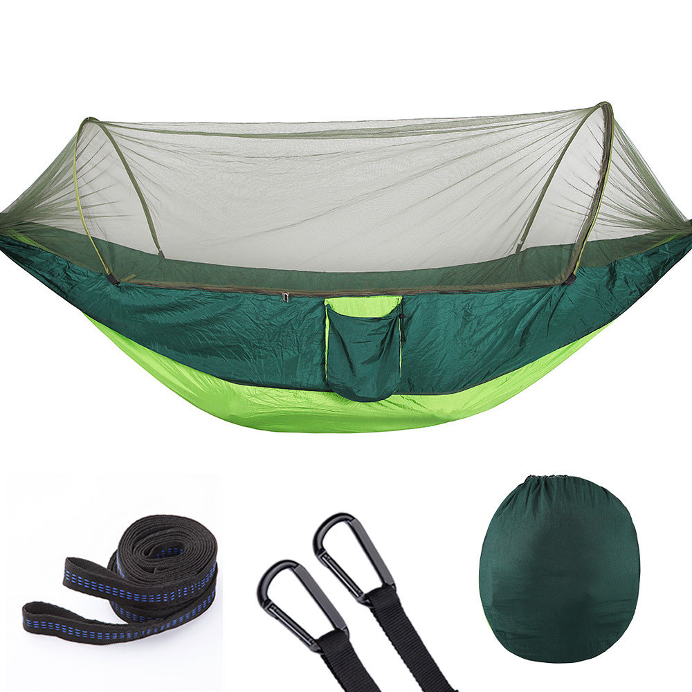 Hamaca de apertura rápida y fácil, totalmente automática con mosquitera para usar al aire libre, excelente calidad