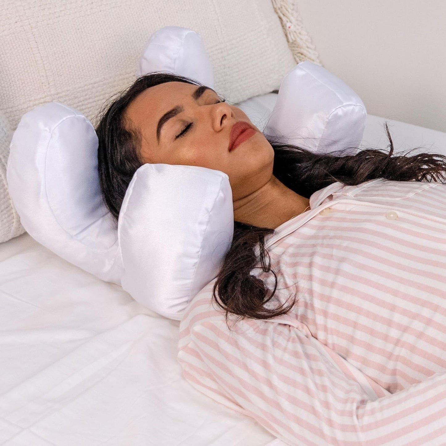 Almohada facial, almohada de belleza, almohada de masaje antiarrugas para dormir boca abajo