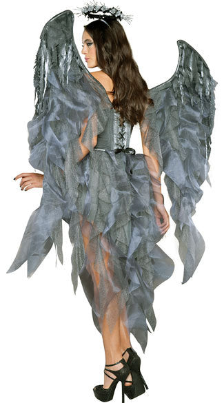 Maravilloso Disfraz de ángel de la noche oscura Halloween! disfraz para mujer Adulto