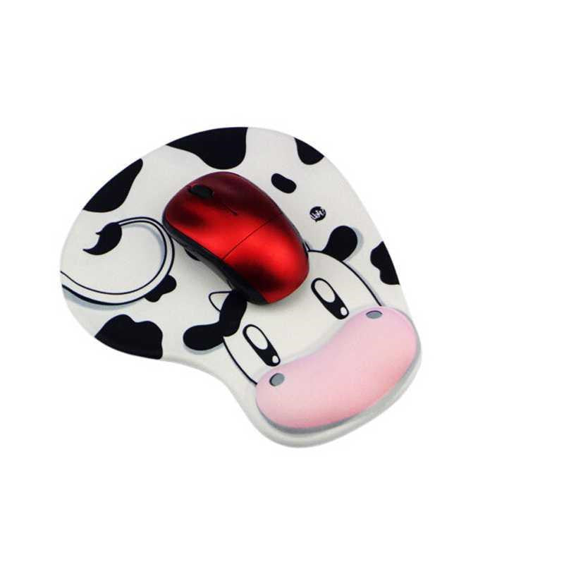 MOUSE PAD Apoya Mano, Alfombrilla súper suave para apoyo de muñeca en silicona, figura de vaca, MOUSEPAD con reposamanos