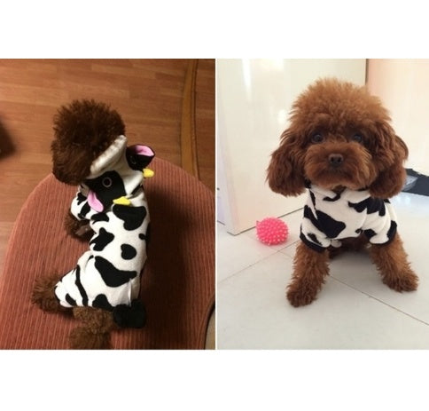 Suéter de Vaquita con Capucha para Mascotas – Abrigo de Invierno Adorable