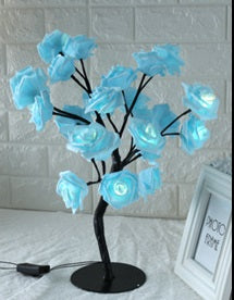 Lámpara de árbol LED Lámpara de árbol con flores de rosas, luces de hadas de árbol con USB, luces nocturnas, decoración de dormitorio