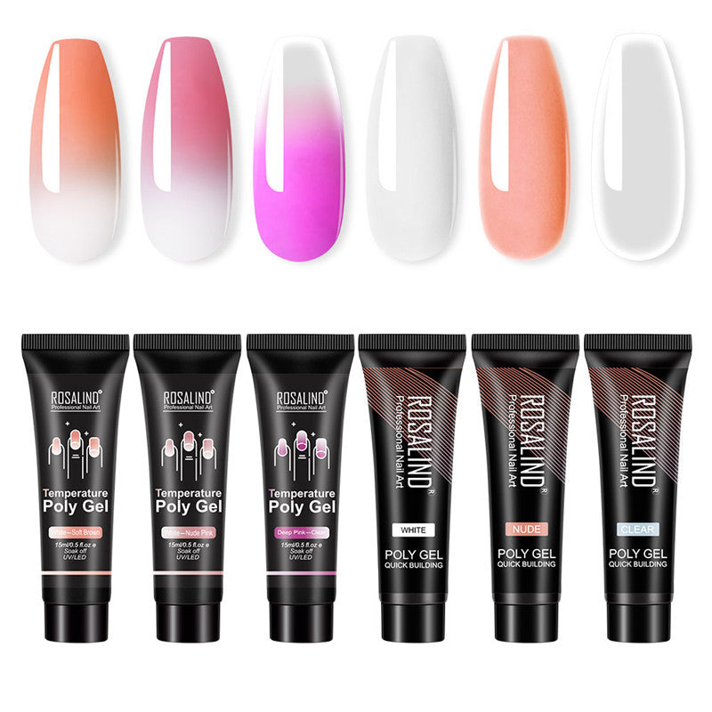 SET para uñas; decoración y pegado de uñas de todos los colores, POLYGEL