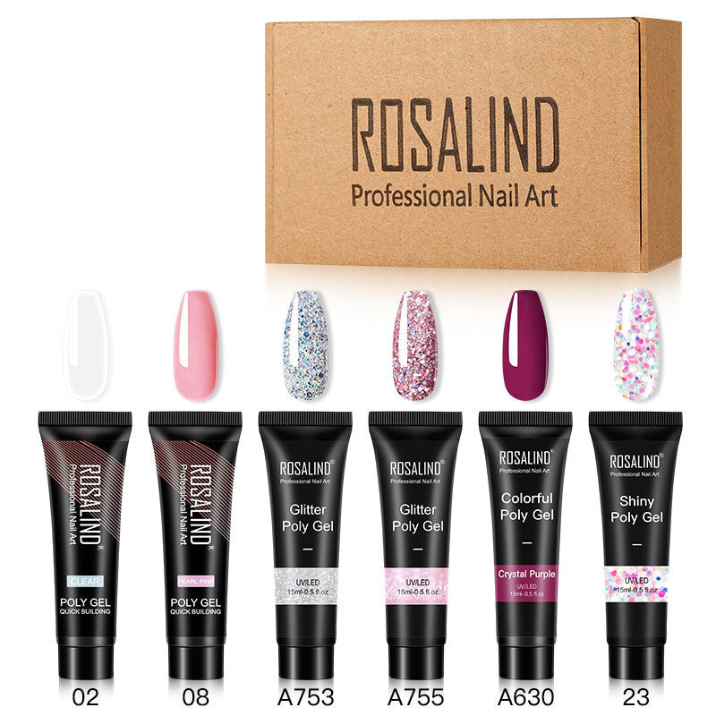 SET para uñas; decoración y pegado de uñas de todos los colores, POLYGEL