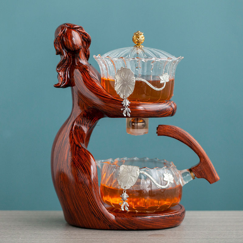 Juego de té, tetera de Kungfu, soporte de vidrio resistente al calor, Base, infusores de té oriental