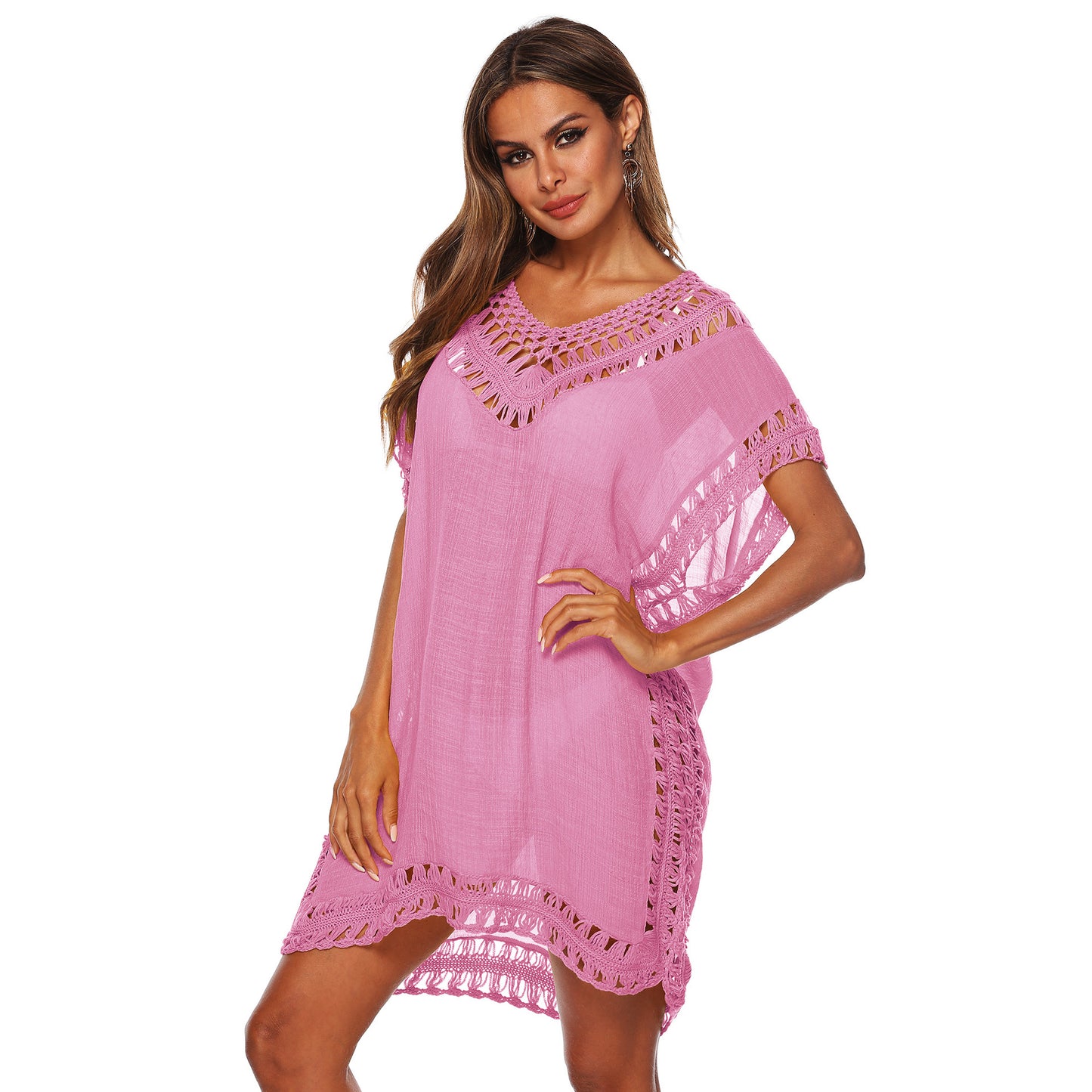 Blusa de playa, calada en hilos tejidos con diseño sensual, calado y entrelazado para tu outfit de playa