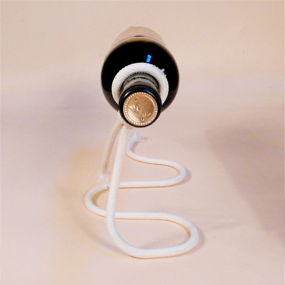 Soporte de botella de vino con diseño flotante, cuerda, lazo, estante para vino, whisky, cocina, bar, pub, accesorios