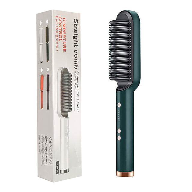 Nueva plancha de pelo 2 en 1, peine caliente, rizador de iones negativos, cepillo eléctrico de doble propósito.