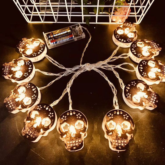 Luces decorativas para Halloween, luces de calaveras.
