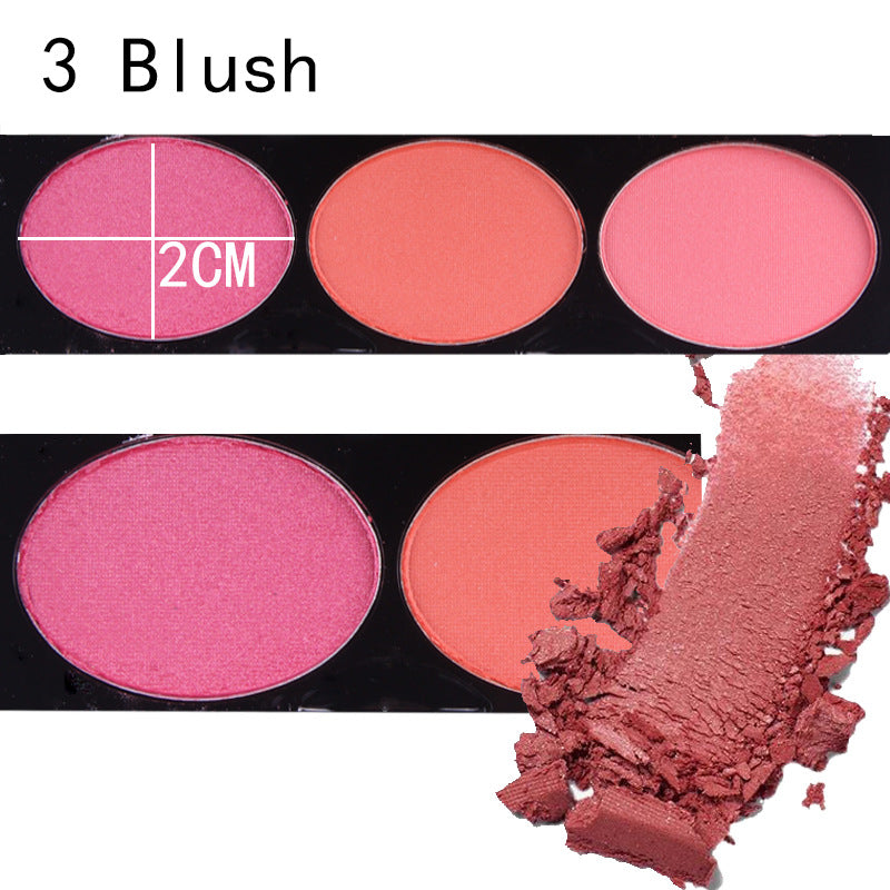 MISS ROSE 3 colores Sombra de ojos, rubor maquillaje de cejas kit de maquillaje