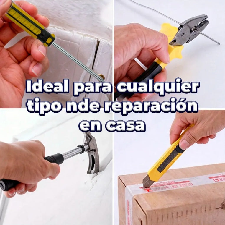 Caja de Herramientas con Set de 7 Piezas para Mantenimiento del Hogar