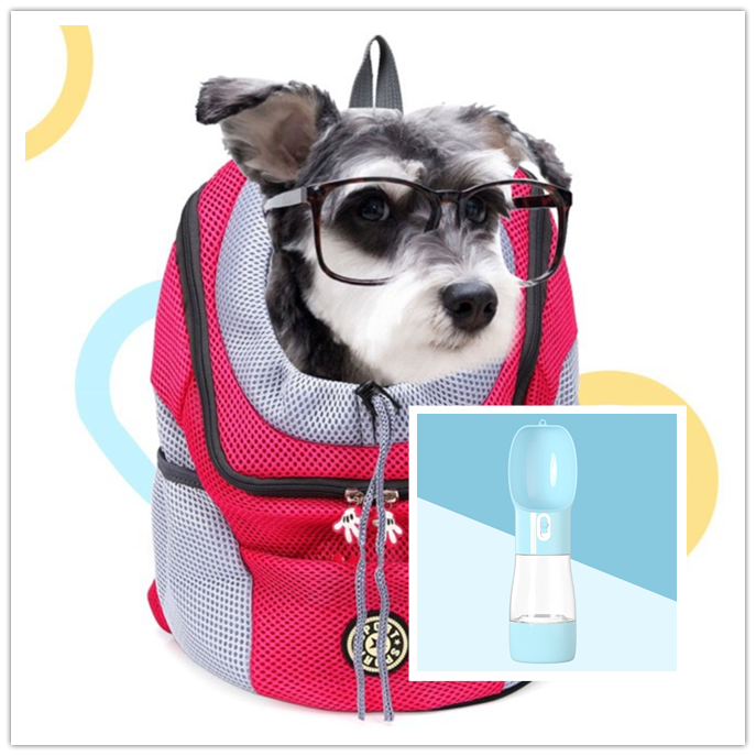 Trasportín para perros, mochila para perros, doble hombro, portátil, para viaje