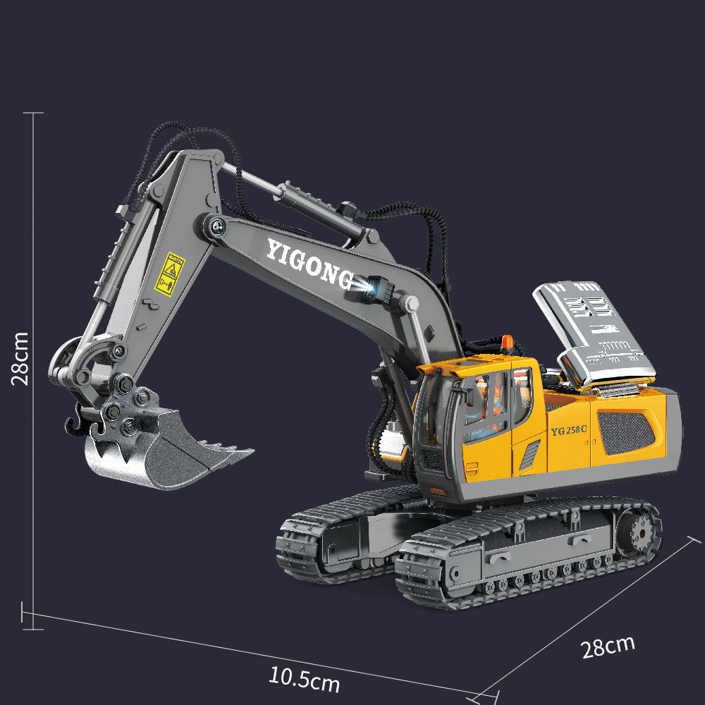 Excavadora Teledirigida De Aleación Recargable, Vehículo De Ingeniería Excavador juguete para niños