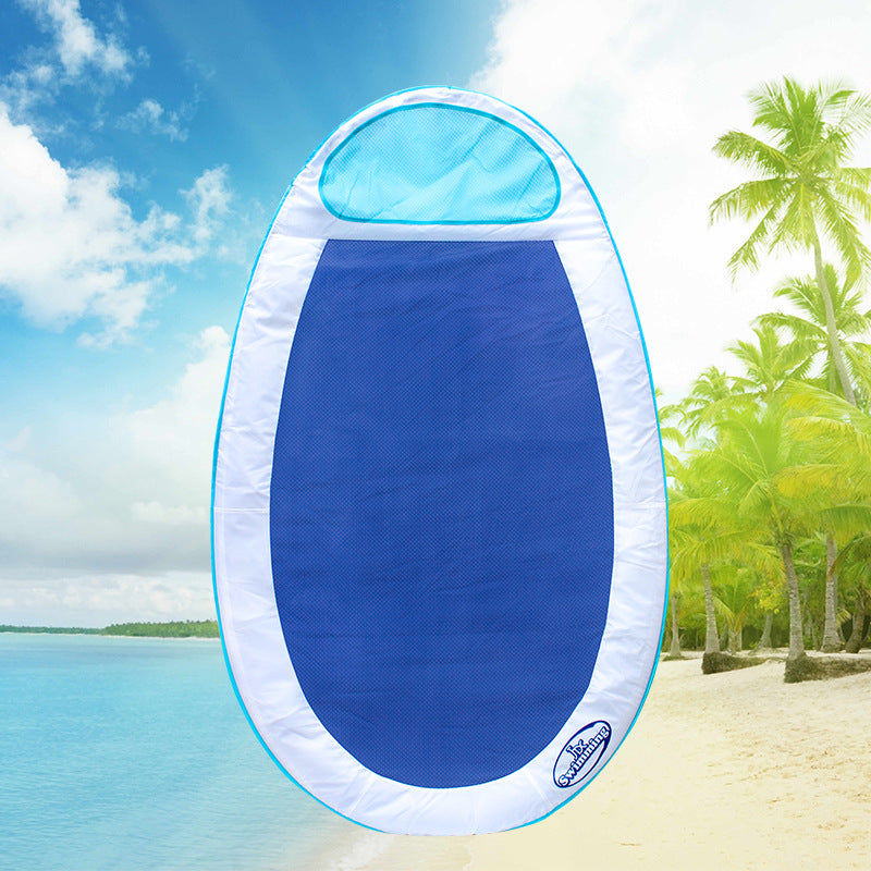 Sillón de playa inflable, Silla Flotante para adultos en la playa, con reposacabezas y superficie de red, cama flotante plegable de juguete de agua para piscina, playa,