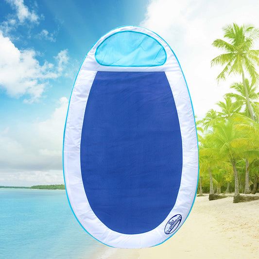 Sillón de playa inflable, Silla Flotante para adultos en la playa, con reposacabezas y superficie de red, cama flotante plegable de juguete de agua para piscina, playa,