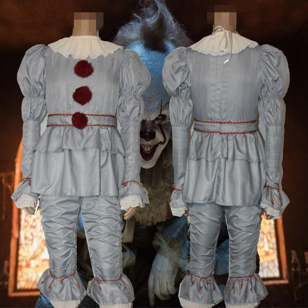 Disfraz de payaso malvado para tu fiesta de Halloween, color oscuro y blanco, magnífico para tu fiesta de disfraces, Payaso de miedo! para niños y adultos