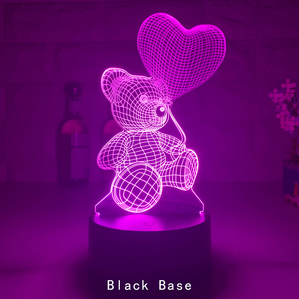 Lampara de OSO, Love Bear Series Luz 3D Luz nocturna creativa Luz visual LED