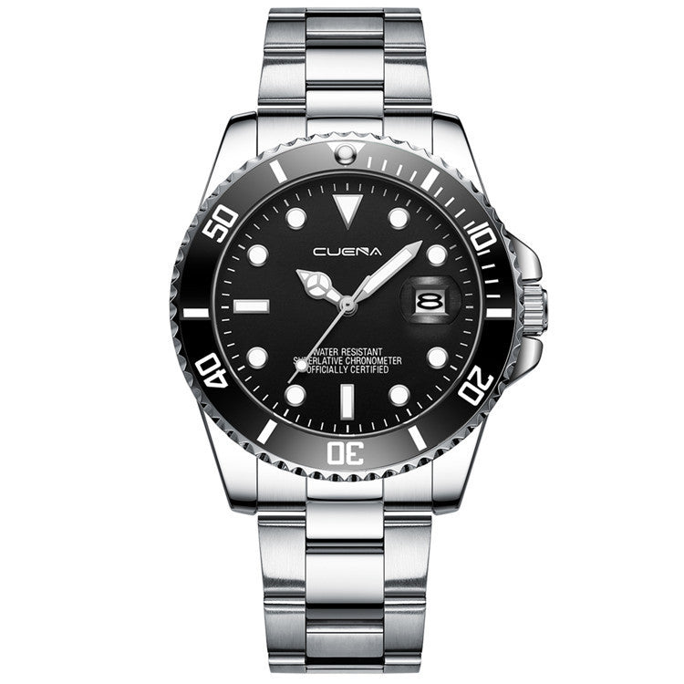 Reloj De Cuarzo Correa De Acero, sin batería, reloj de hombre, fecha, cuerda automática, impermeable, marca de acero inoxidable, de lujo para hombre