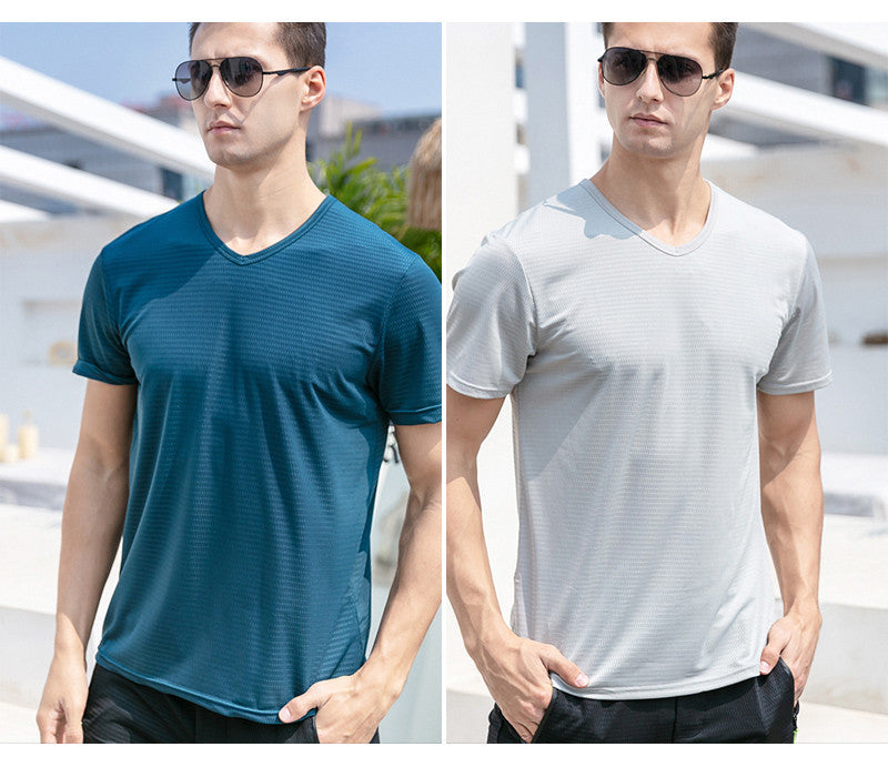 Camiseta de Seda traspirable para Hombre – Fresca, Deportiva y Urbana | Manga Corta, Cuello Redondo