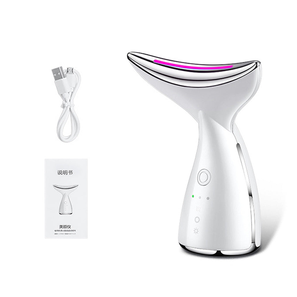 Dispositivo de microcorriente EMS con 3 colores para tratamiento facial, terapia de fotos LED para estiramiento de la piel. Reducir los dispositivos de estiramiento facial de papada