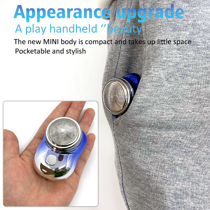 Mini afeitadora inalámbrica, portátil para hombre, recargable por USB, máquina de afeitar de tamaño pequeño, indolora, húmeda y seca