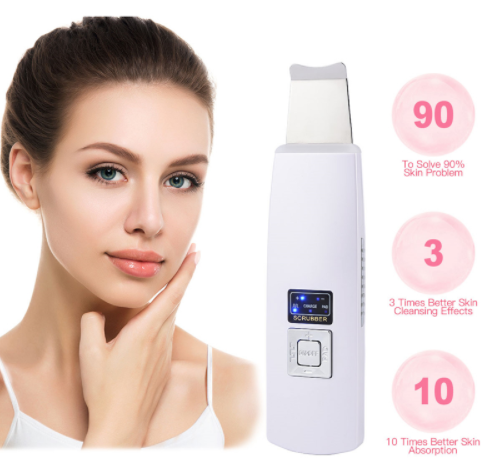 Limpiador facial ultrasónico para puntos negros y acné, masajeador vibratorio, máquina de limpieza ultrasónica 394