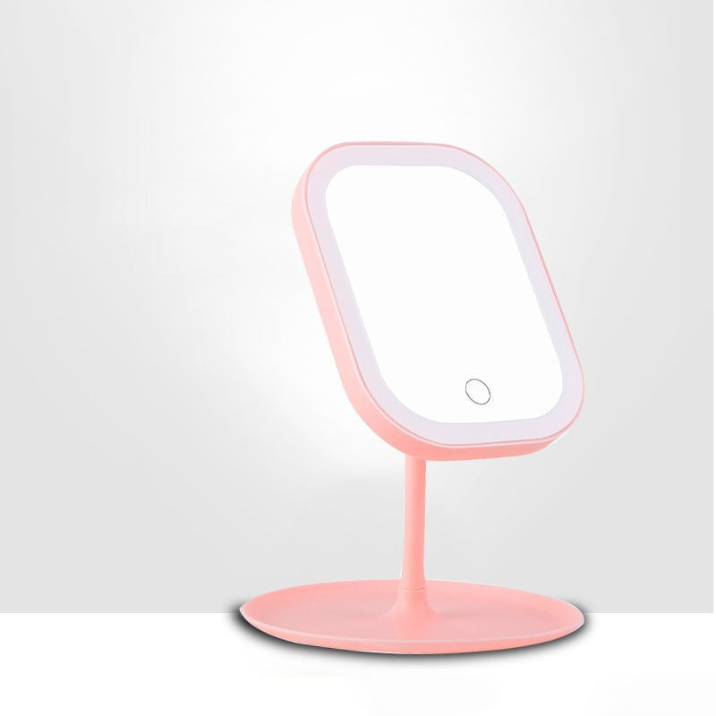 Espejo de escritorio con bombilla, luz de soporte para maquillarje