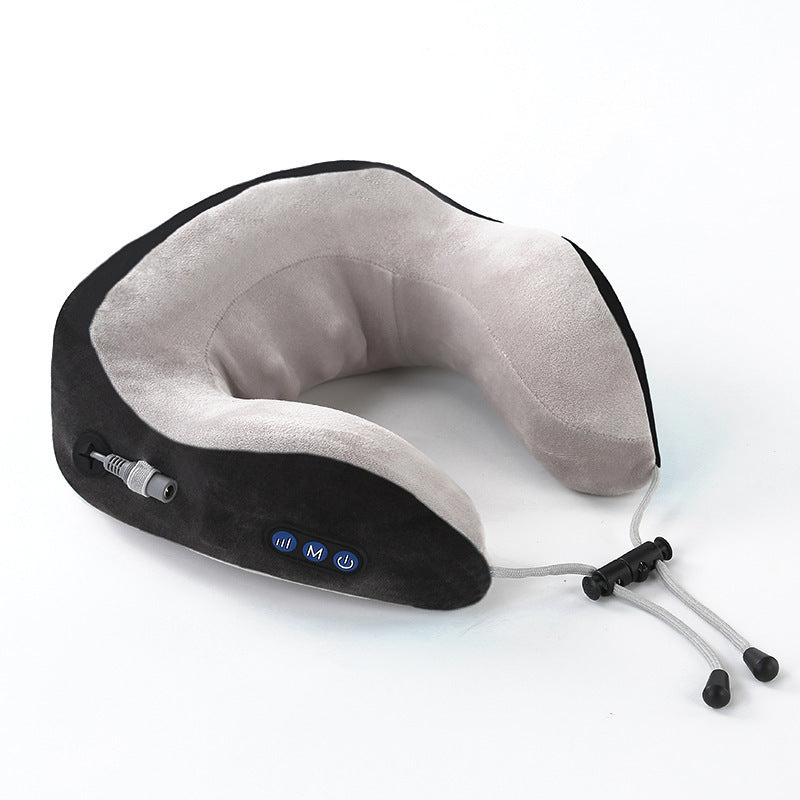 Masajeador de cuello eléctrico, almohada en forma de U, masajeador cervical portátil multifuncional para hombros, masaje para el hogar y el coche al aire libre