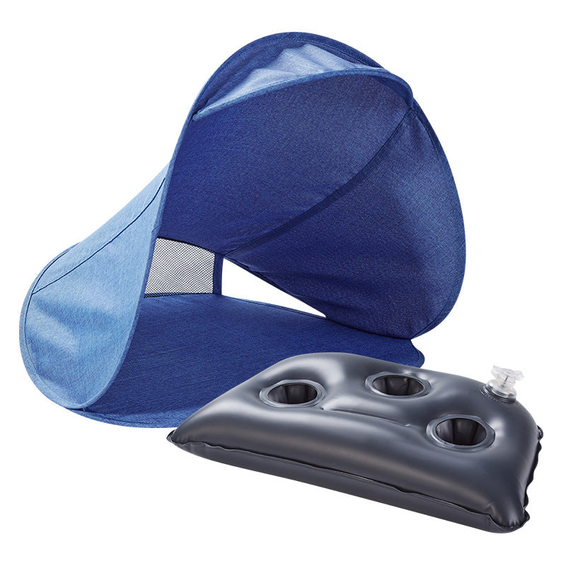 Sombrillas de playa para cubrirse del sol al aire libre con almohada apoyacabeza; ideal para exteriores y playa, cobertor solar para el rostro