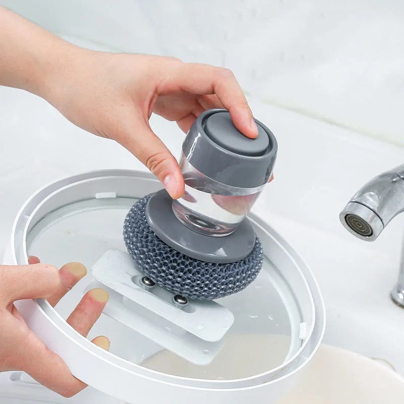 Cepillo de Cocina con Dispensador – Limpieza Fácil con Solo Presionar