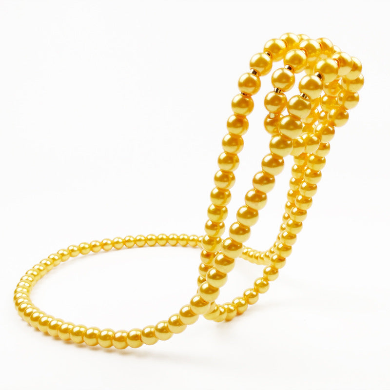 Estante para vino con collar de perlas, estante suspendido para vino, decoración creativa de escritorio para el hogar