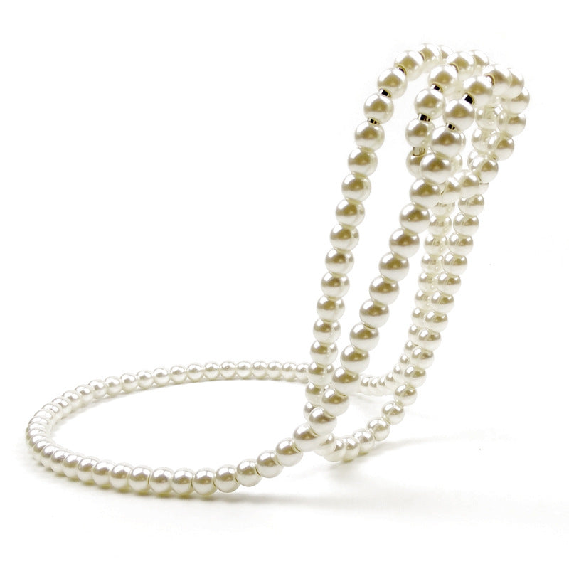Estante para vino con collar de perlas, estante suspendido para vino, decoración creativa de escritorio para el hogar