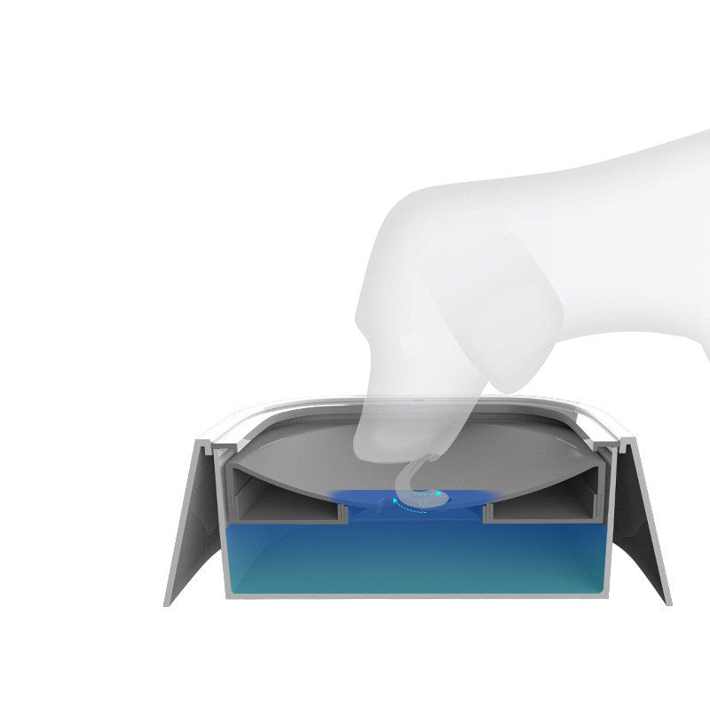 Cuenco de agua para perros y gatos de 1,5 l, cuenco flotante transportado, dispensador de alimentador de agua lento antidesbordamiento, fuente para mascotas,