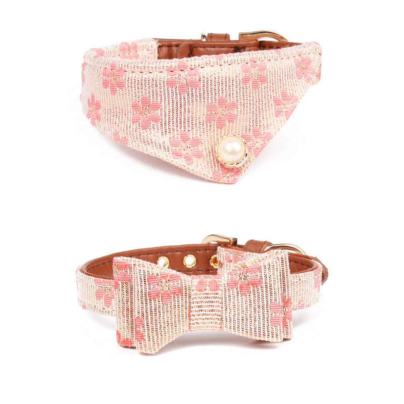 Collar con lazo bordado para perros accesorio de BODA y eventos especiales