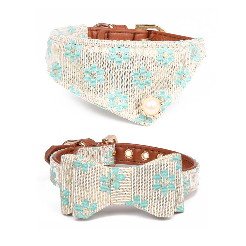 Collar con lazo bordado para perros accesorio de BODA y eventos especiales