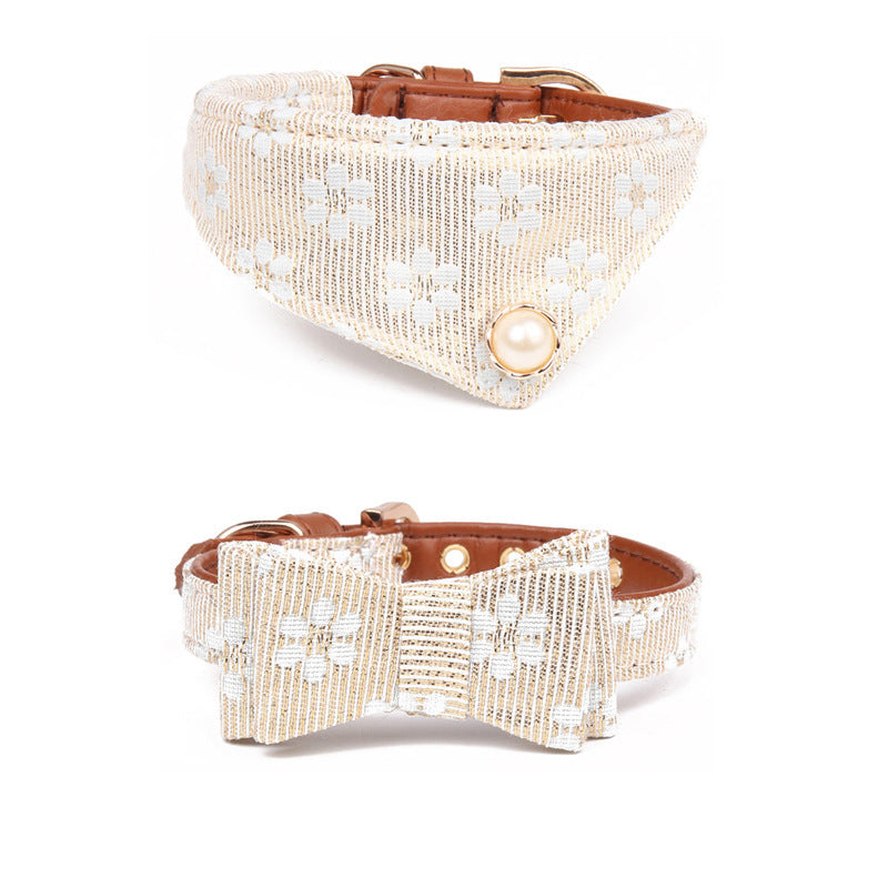 Collar con lazo bordado para perros accesorio de BODA y eventos especiales